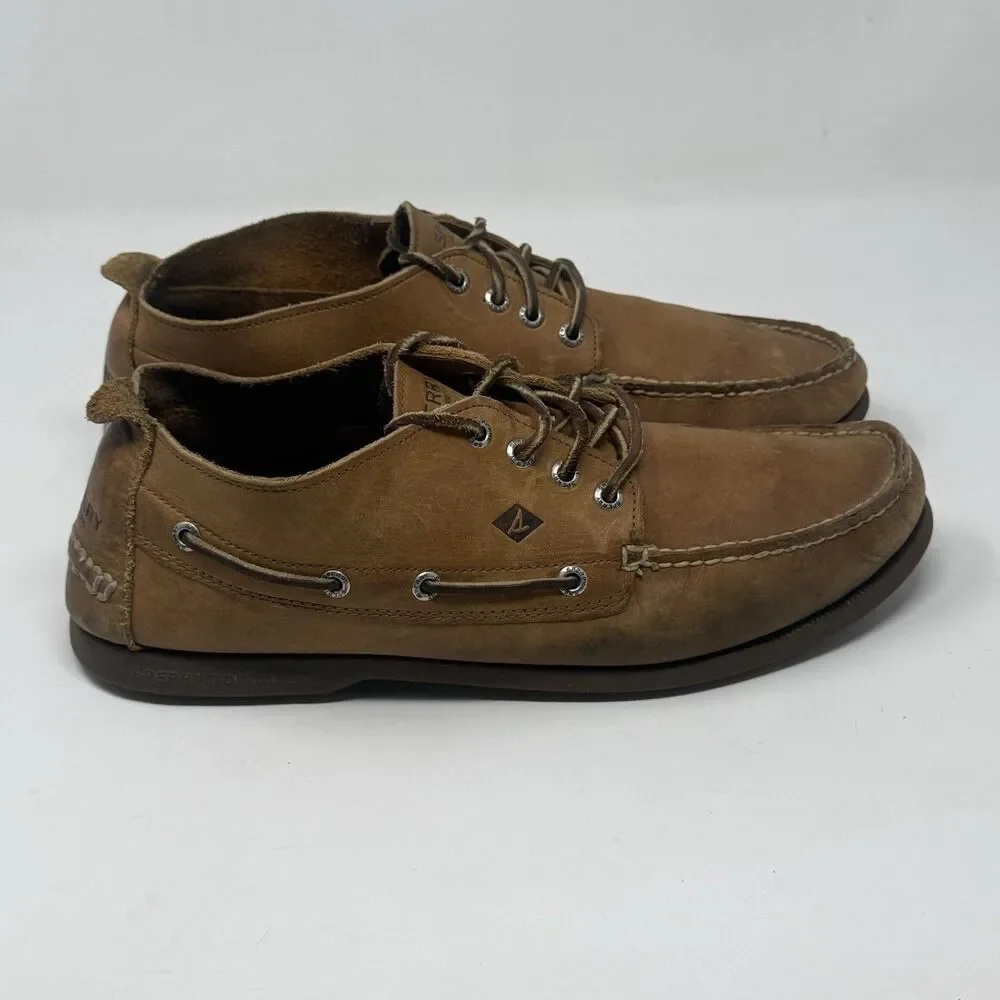 Sperry Top Sider Authentic Chukka Boots Mens 12 M Brown Leather Preppy Casual